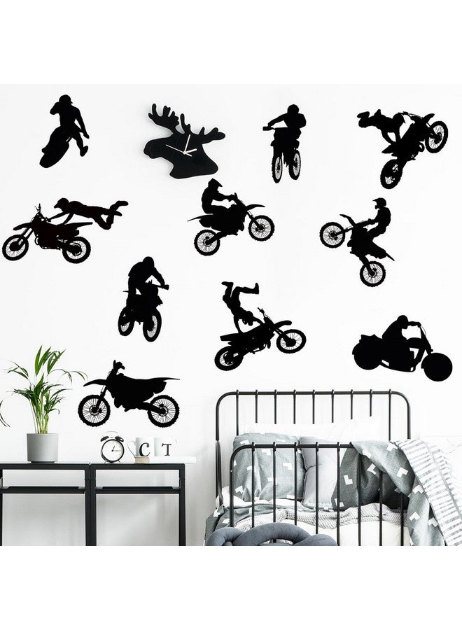 WOYINIS Dirt Bike Wall Stickers Motocross Jumping Riders Wall Decals Peel and Stick Sporter Silhouette Wall Decals Sport Stickers for Kids Room Playroom - Image 1