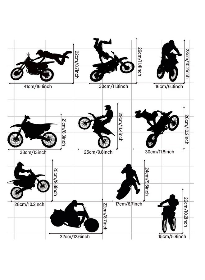WOYINIS Dirt Bike Wall Stickers Motocross Jumping Riders Wall Decals Peel and Stick Sporter Silhouette Wall Decals Sport Stickers for Kids Room Playroom - Image 3