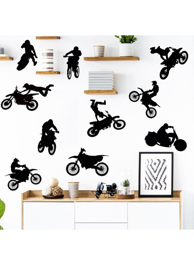 WOYINIS Dirt Bike Wall Stickers Motocross Jumping Riders Wall Decals Peel and Stick Sporter Silhouette Wall Decals Sport Stickers for Kids Room Playroom - Image 5