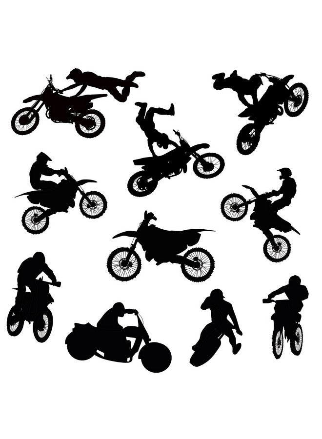 WOYINIS Dirt Bike Wall Stickers Motocross Jumping Riders Wall Decals Peel and Stick Sporter Silhouette Wall Decals Sport Stickers for Kids Room Playroom - Image 2