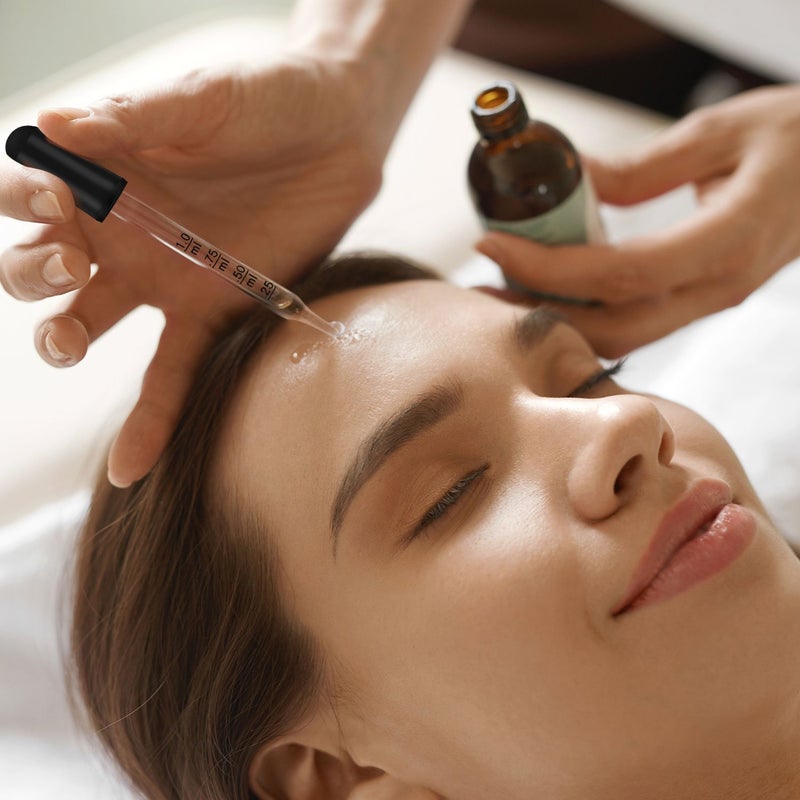 TecUnite 20 Pcs Glass Eye Droppers, 1 ml Liquid Droppers for Essential Oils Pipette Calibrated Glass Stain Dropper for Medicine Crafts Makeup Art Liquid Plant with Kraft Box - Image 2