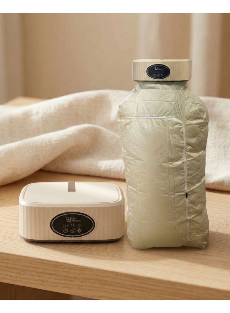   لكي بور مجفف ملابس محمول قابل للطي متعدد الوظائف – شاشة لمس | تقنية الهواء الساخن بزاوية 360° | تجفيف دافئ سريع مع إزالة الروائح والتنقية | 600 واط، 220 فولت - Image 5