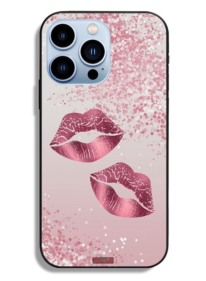 Tolwak Apple iPhone 13 Pro Protective Case Glitter Lips - Image 2