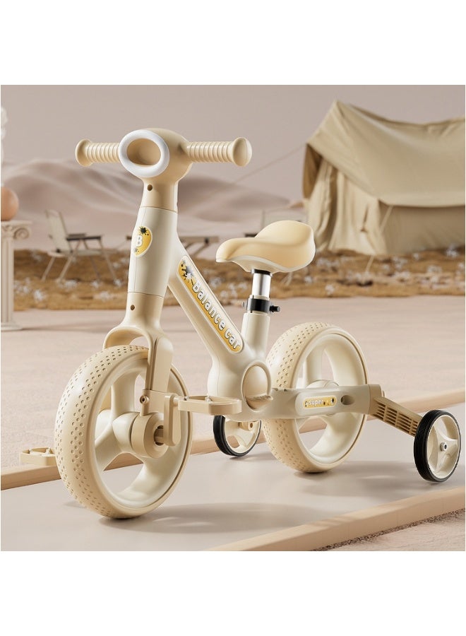 3in1 Kids Balance Bike with Training Wheels Adjustable Height, Shock-Absorbing and Silent Ride - Image 2