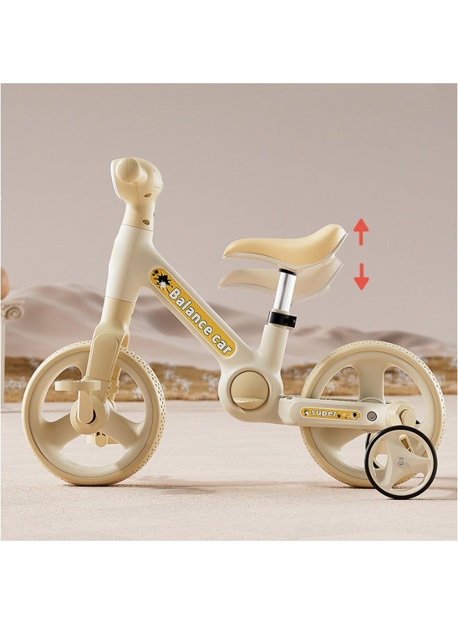 3in1 Kids Balance Bike with Training Wheels Adjustable Height, Shock-Absorbing and Silent Ride - Image 3