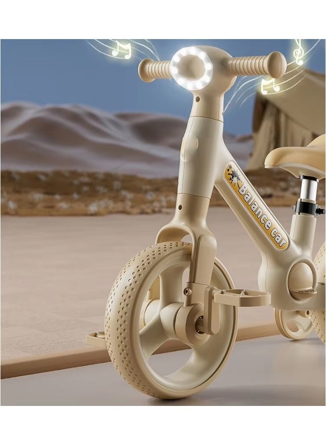 3in1 Kids Balance Bike with Training Wheels Adjustable Height, Shock-Absorbing and Silent Ride - Image 4