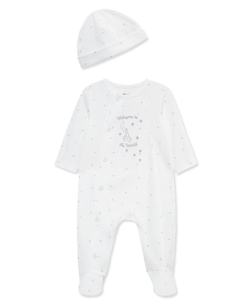 Little Me Little Me Baby 2Piece Welcome to the World Footie and Cap Set 3 Months 