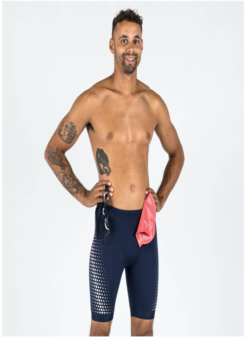 NABAIJI NABAIJI by DECATHLON, Swimming Jammer Fiti Secure Fit & Stretchable Blue Red Mesh  - Image 1