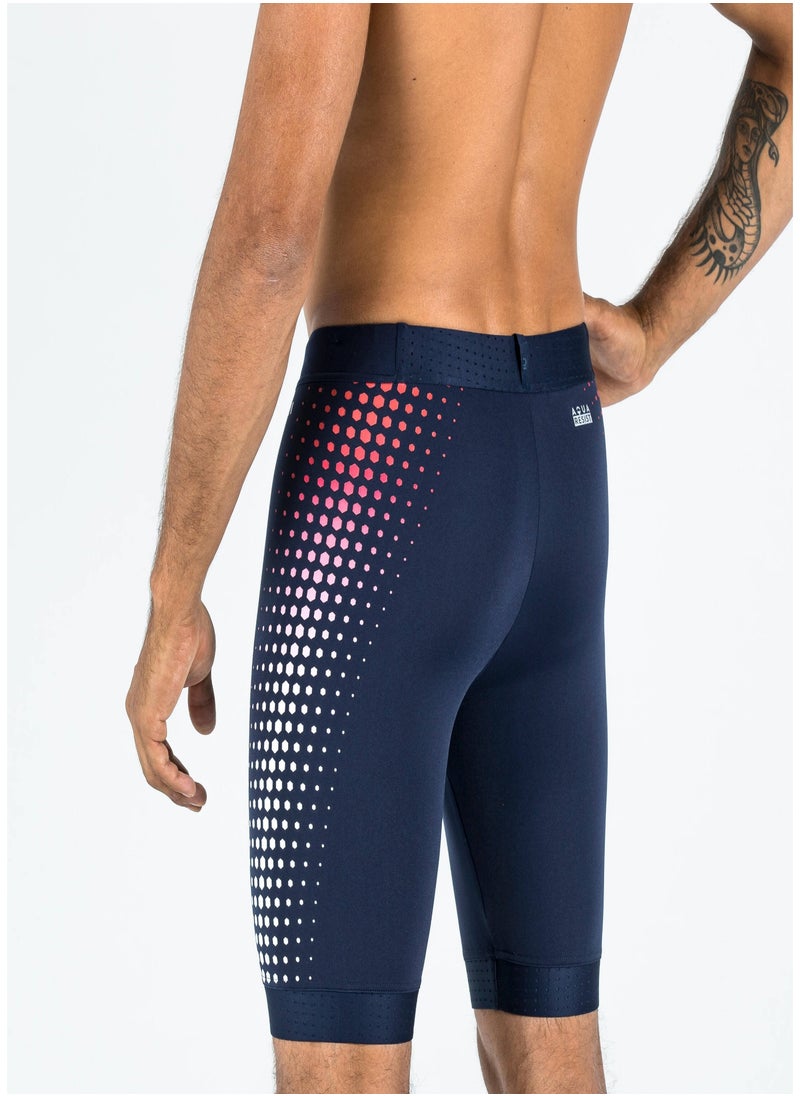 NABAIJI NABAIJI by DECATHLON, Swimming Jammer Fiti Secure Fit & Stretchable Blue Red Mesh  - Image 3