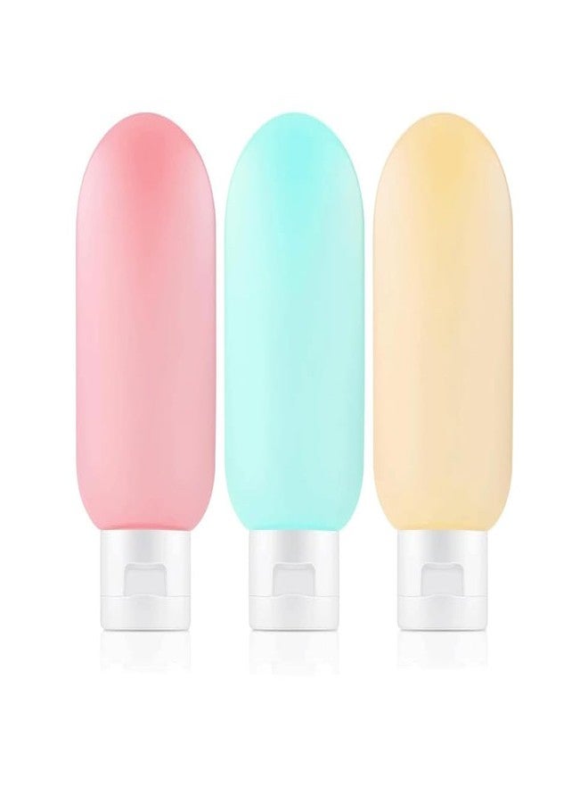 PiyuBind 3Pcs Travel Bottles Set Travelling Bottles for Toiletries Kit Refillable Squeeze Container, Leak Proof Toiletry Bottles with Lids for Business or Personal Travel Essentials (100ML) - Image 1