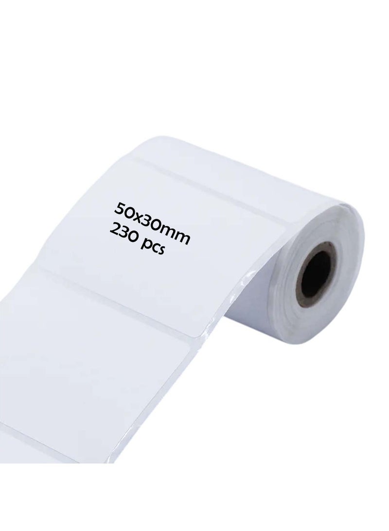 Generic 230 Pcs Self-Adhesive Label Stickers Roll 50x30mm for Multipurpose Use - Image 1