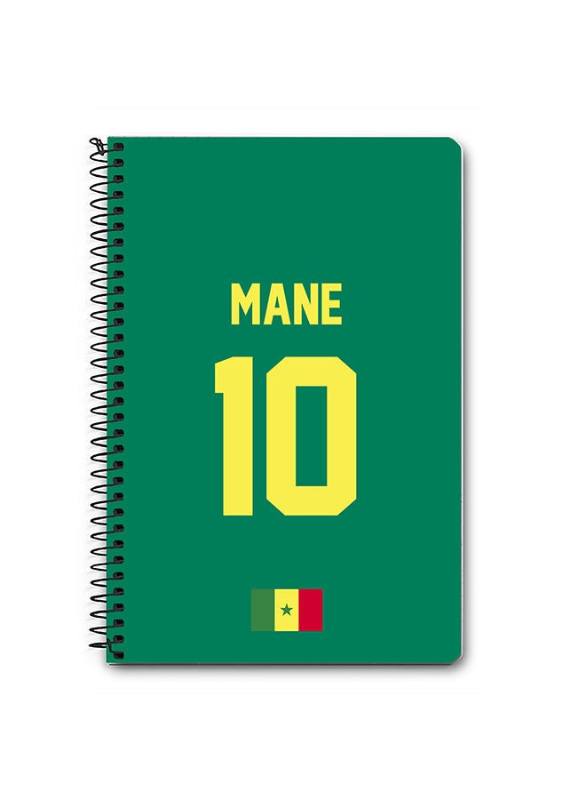 Stylizedd Designer A5 Spiral Notebook Memo Notepad Journal - Football Team - Senegal Player Name - Mane - Image 1