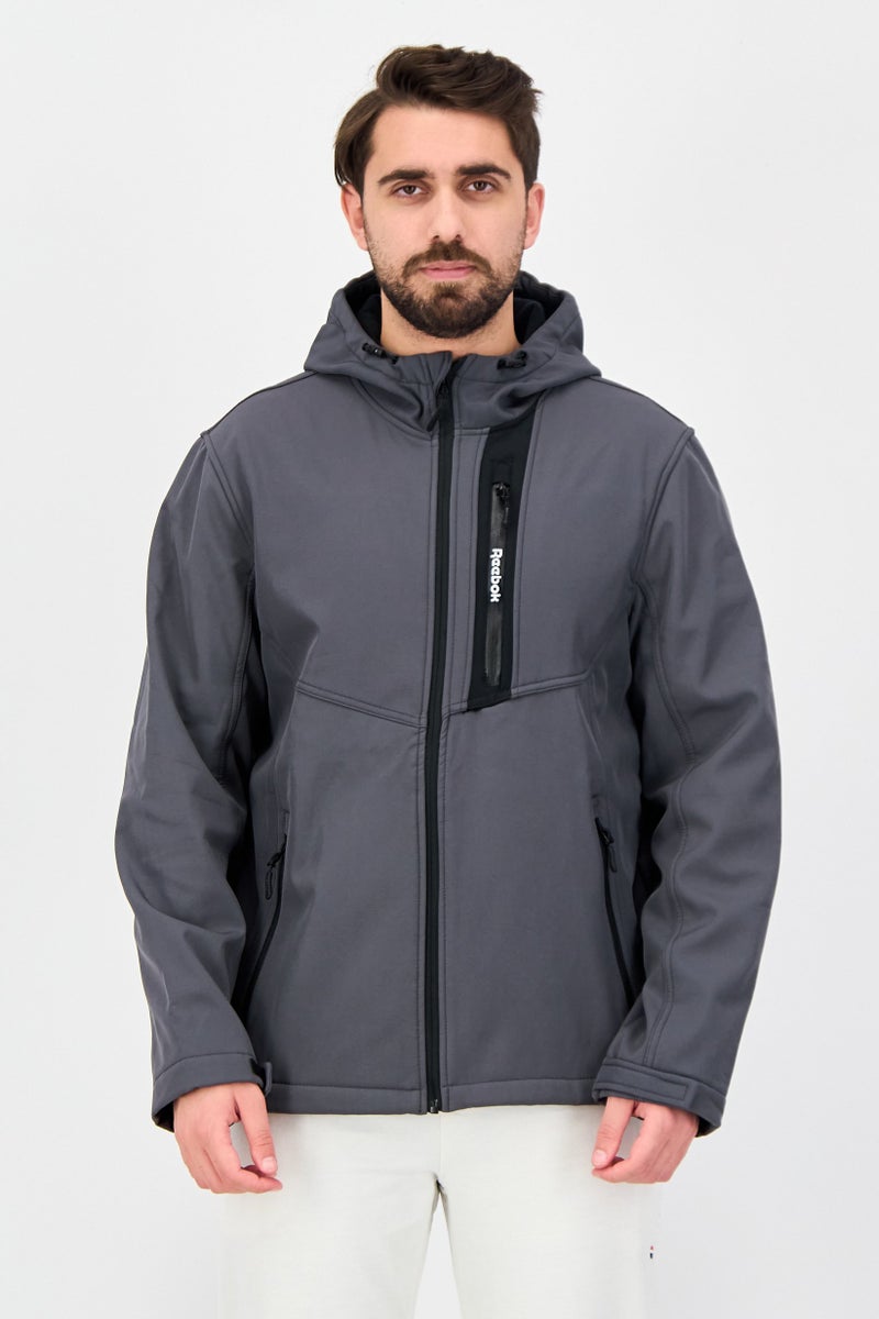 Reebok Men Sportswear Fit Long Sleeve Outdoor Jacket, Grey - Image 1