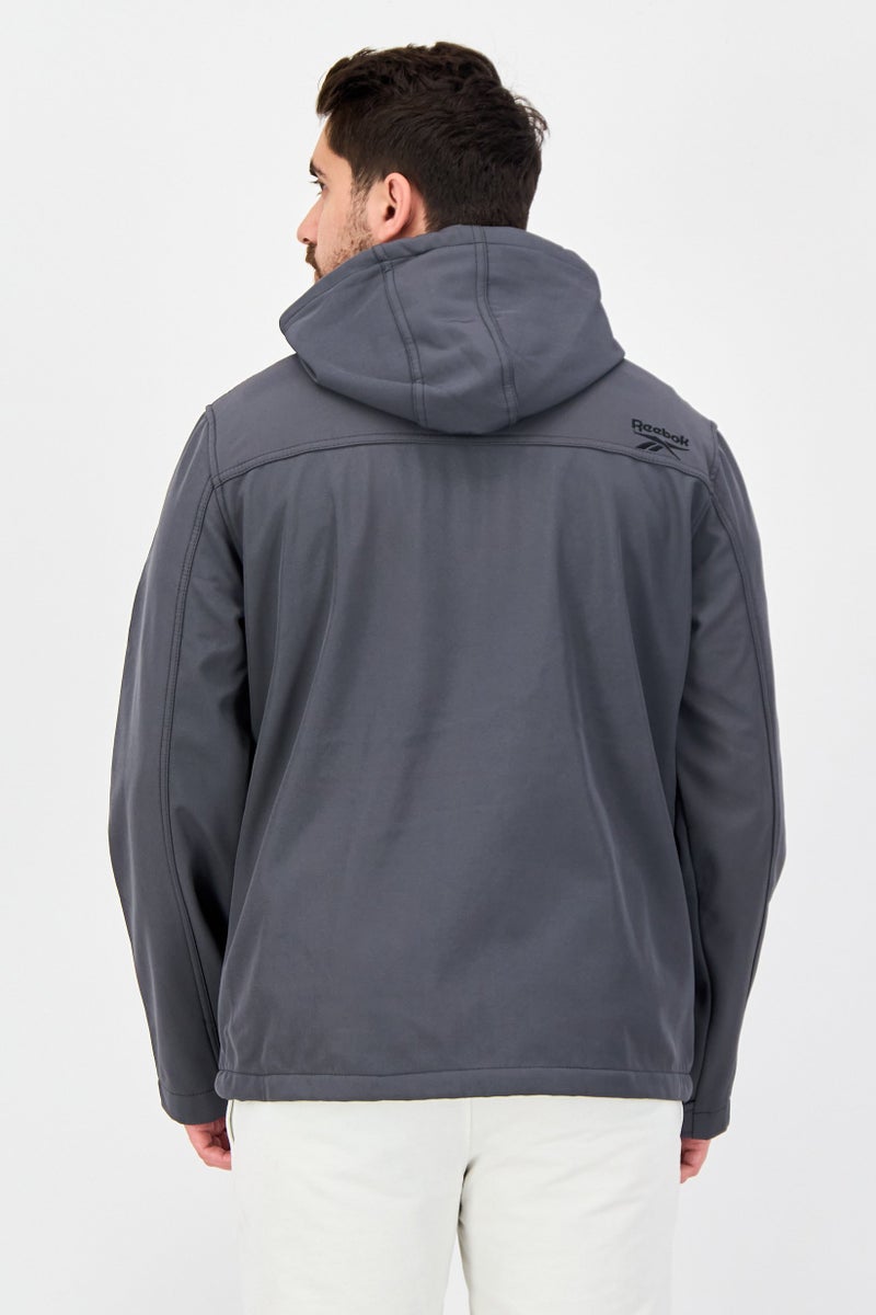 Reebok Men Sportswear Fit Long Sleeve Outdoor Jacket, Grey - Image 3