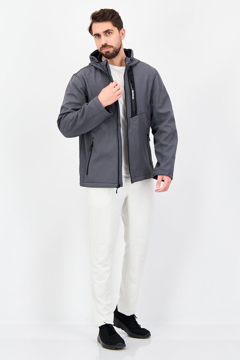 Reebok Men Sportswear Fit Long Sleeve Outdoor Jacket, Grey - Image 4