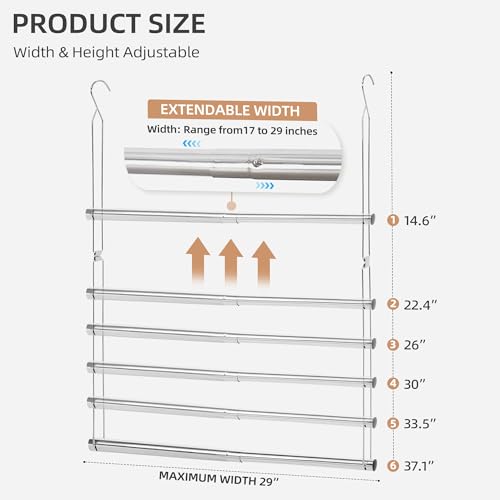 STORAGE MANIAC Hanging Closet Rod, Adjustable Width and Height Closet Hanging Organizer, Space-Saving Clothes Hanging Bar, Closet Extender Hanging Rod Double Closet Hanging Rod, 2 Pack Chrome - Image 2