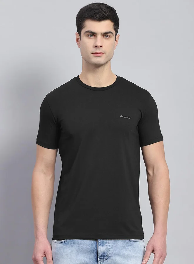 Monte Carlo Slogan Print Round Neck Short Sleeve T-Shirt