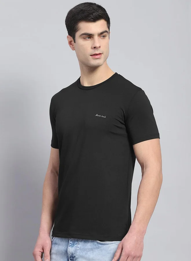 Monte Carlo Slogan Print Round Neck Short Sleeve T-Shirt