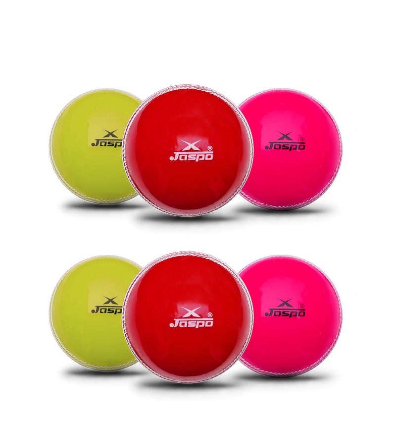 Jaspo T-20 PVC Cricket Soft Balls Recommended For Indoor/Outdoor Street, Beach & Cricket (Pack Of 6 )(Multicolor) - Image 1