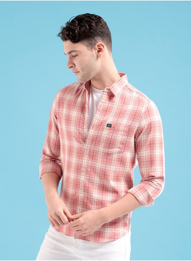 The Indian Garage Co - Men Regular Fit Checkered Full Sleeves Cutaway Collar Casual Shirt - Image 1