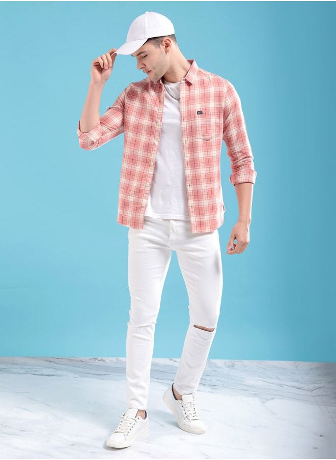 The Indian Garage Co - Men Regular Fit Checkered Full Sleeves Cutaway Collar Casual Shirt - Image 1
