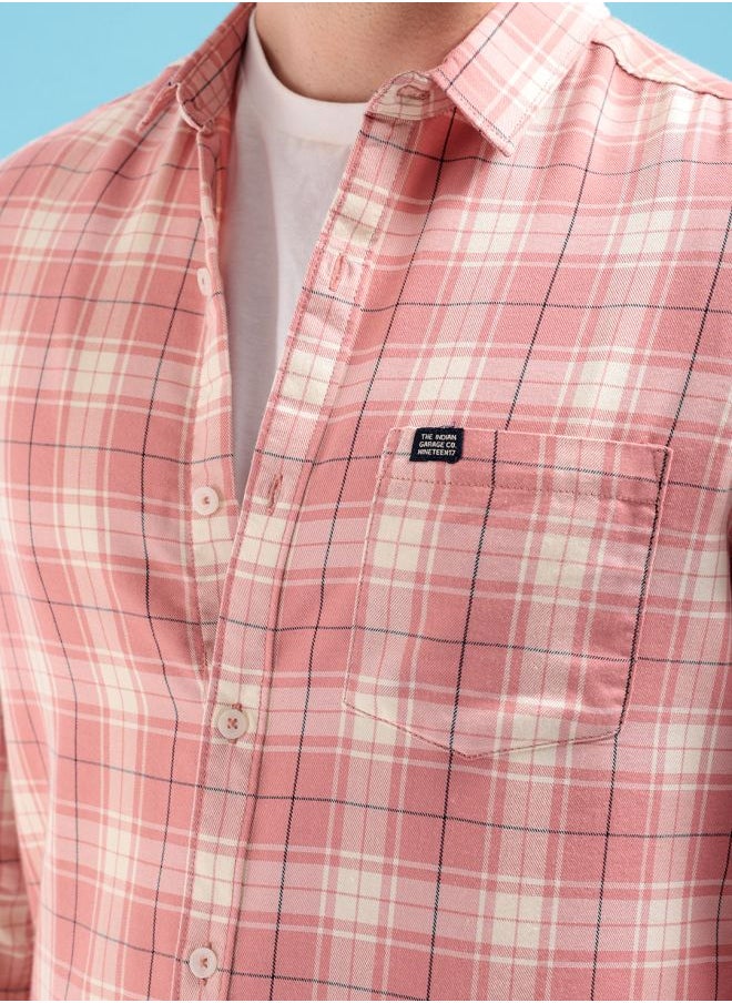The Indian Garage Co - Men Regular Fit Checkered Full Sleeves Cutaway Collar Casual Shirt - Image 1