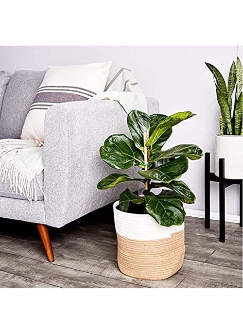 JVK JVK Decor Jute Planter PotsStorage Basket with Handle MultiPurpose use for Bathroom Living Room 10x10 inch degin F  - Image 3