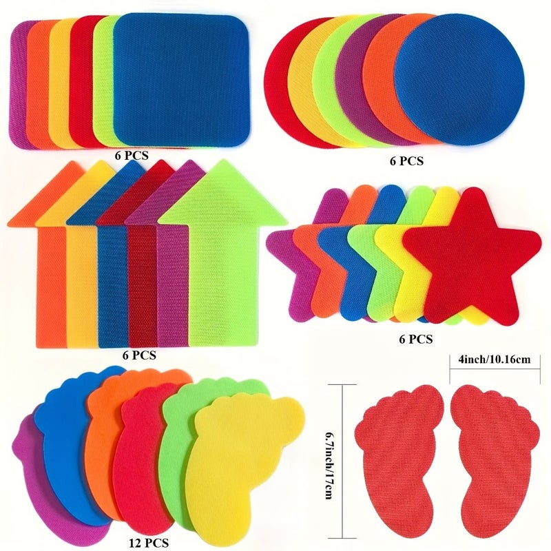 Carpet Sticker Markers 36 Pieces Mixed Pack For Seat Marking Sports Positioning And Social Distancing - Image 1