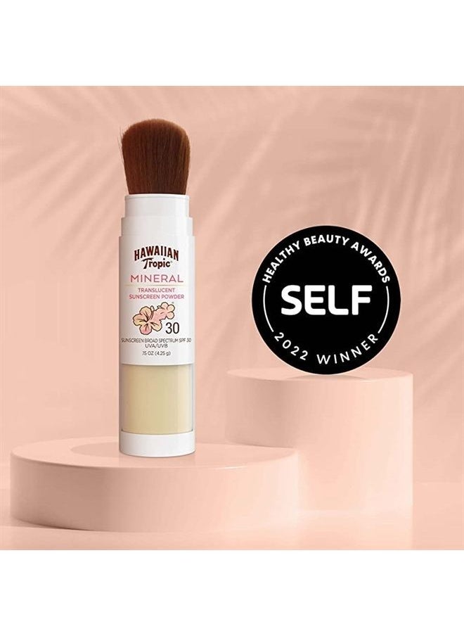 Hawaiian Tropic - Mineral Powder Sunscreen Brush, SPF 30 | SPF Powder Sunscreen for Face, Brush On Sunscreen Powder for Face, Translucent Powder Sunscreen, SPF 30 - Image 1