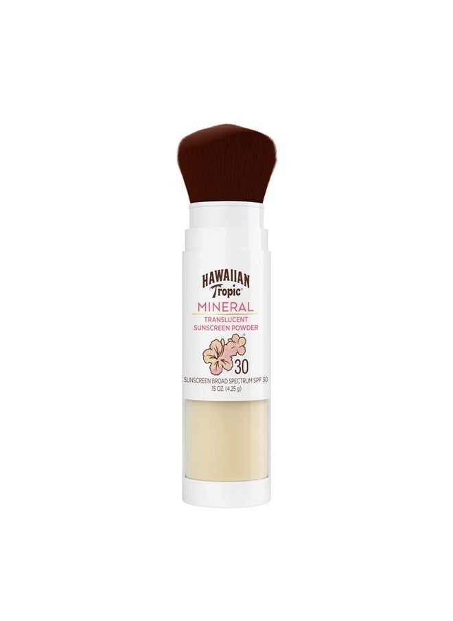 Hawaiian Tropic - Mineral Powder Sunscreen Brush, SPF 30 | SPF Powder Sunscreen for Face, Brush On Sunscreen Powder for Face, Translucent Powder Sunscreen, SPF 30 - Image 1
