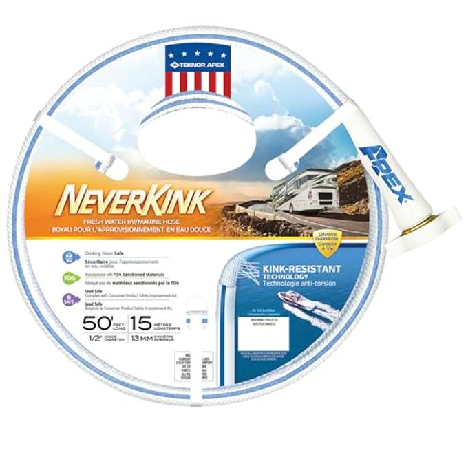 Teknor Apex 8602-25 NeverKink RV/Marine Hose 5/8" x 25' , White - Image 1