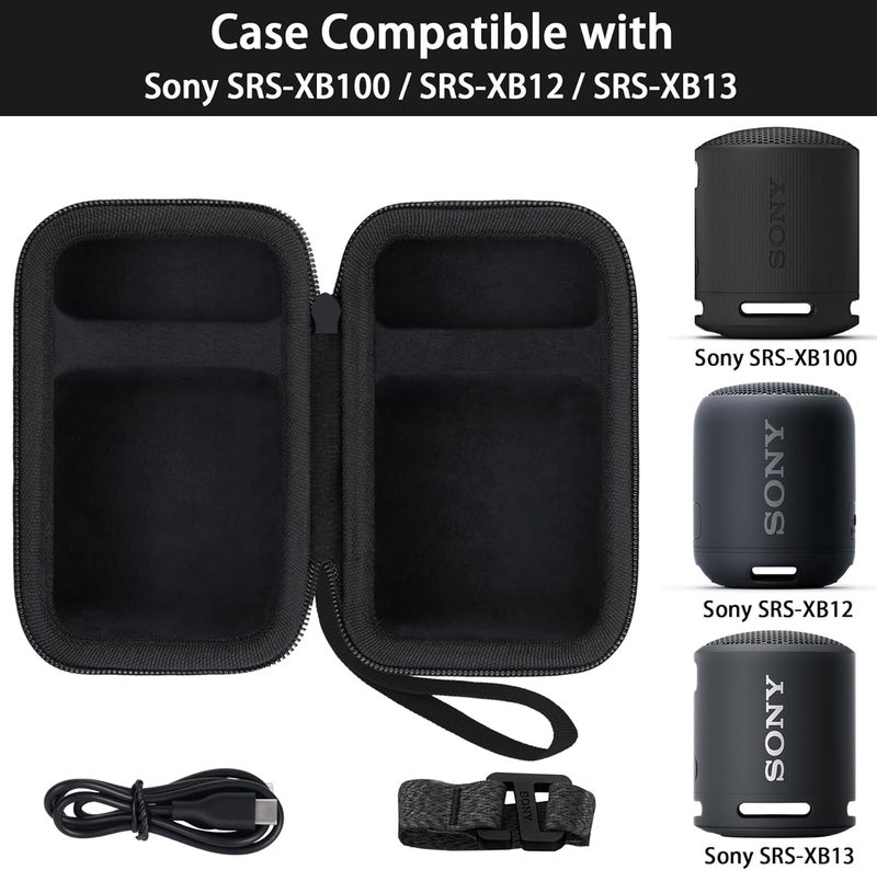 co2crea Hard Travel Case for Sony SRS-XB12 Extra Bass Portable Bluetooth Speaker - Black - Image 3