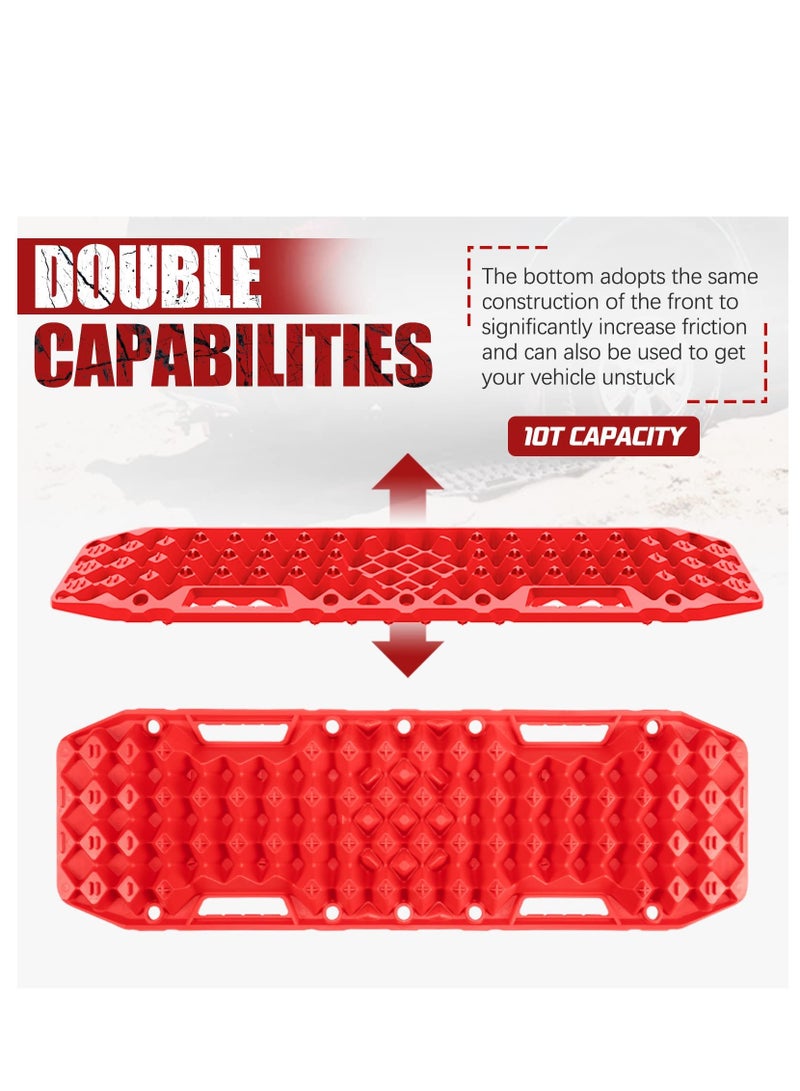 KASTWAVE Off-Road Traction Boards with Jack Base Pair Recovery Tracks 4X4 car Truck Tire Traction Mat with Bag Sand Mud Snow Ladder Ramps - Image 4