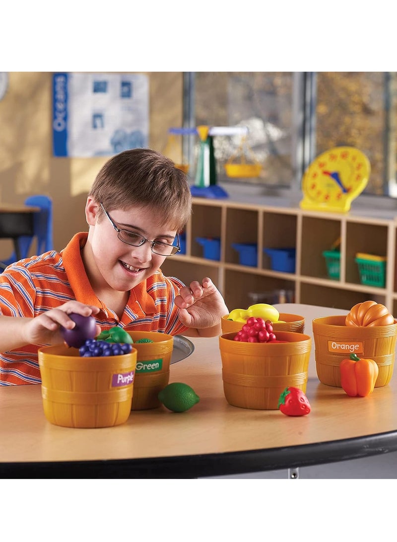 Toy Food Color Sorting Set - Children Play Food Fruits and Vegetables Toy, 30 Piece Set Preschool Toys, Play Kitchen for Toddlers, Ages 3+ - Image 4