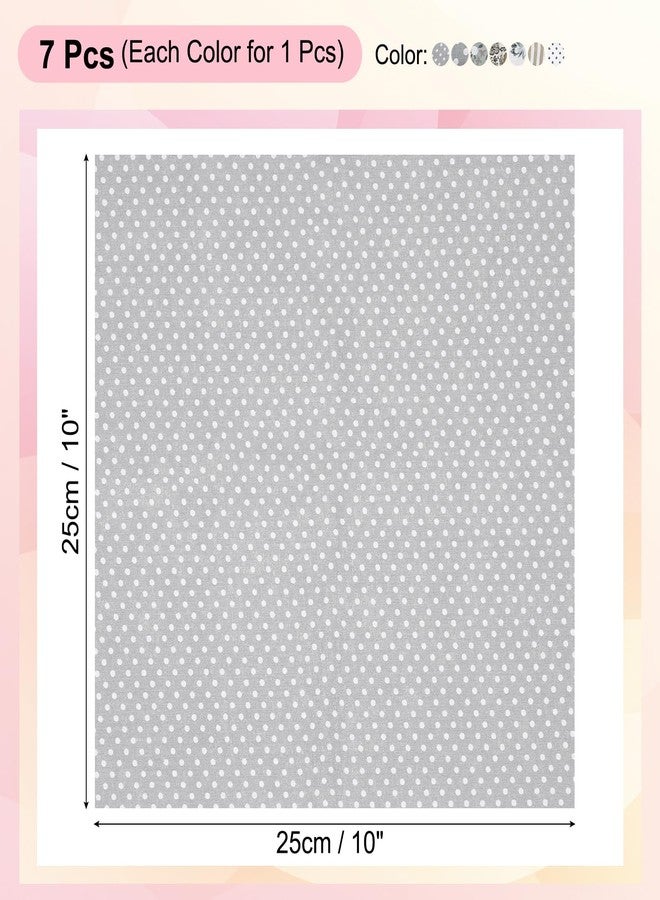 PATIKIL Cotton Fabric Bundles, 7 Pcs 10 x 10 Inch Pure Cotton Fat Quarter Floral Printed Precut Fabric Squares for Sewing Patchwork Quilting DIY Crafts, Grey - Image 2
