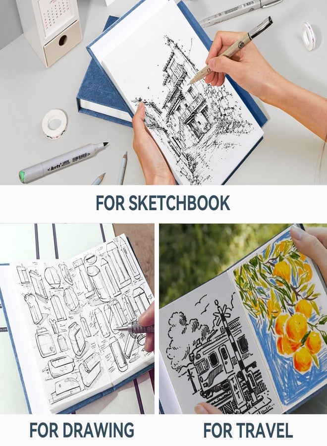 Arrtx Premium A6 Sketchbook 5.8"x4.1" - 60 Sheets/120 Pages, 180gsm Acid-Free Paper Blank Sketch Book, Hardcover Portable Artist Sketch Journal for Drawing, Illustration & Travel - Image 5