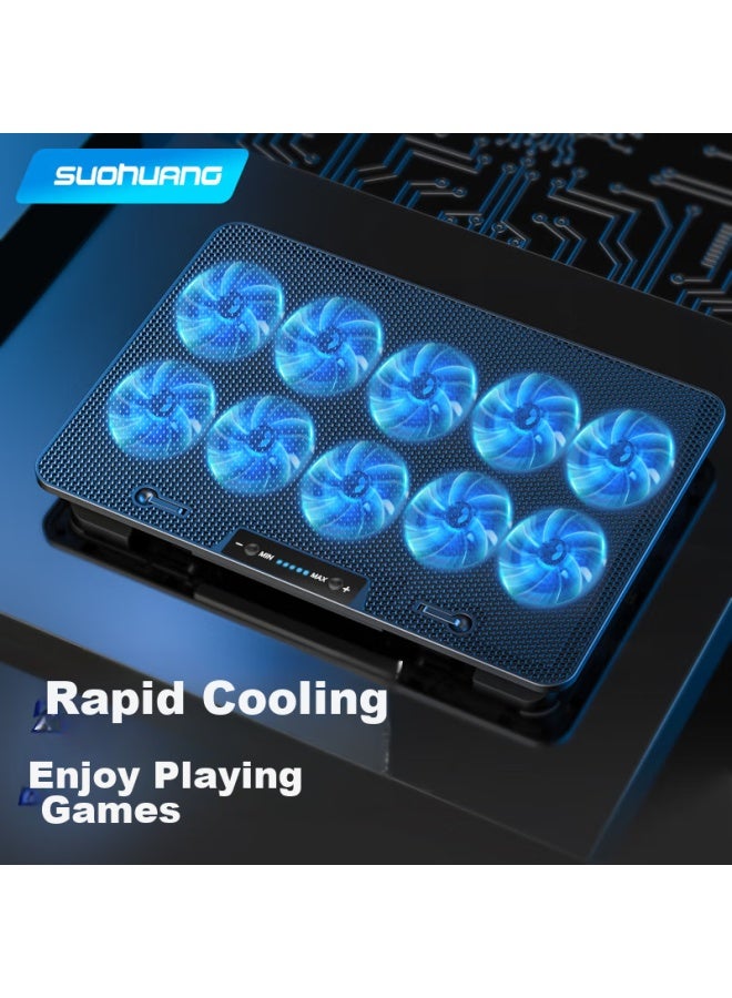 Suohuang Suohuang N10 Laptop Cooling Pad Mouse Pad Set, Lcd Display Computer Adjustable Speed Screen Fan Stand, Gaming Cooling Base - Image 2