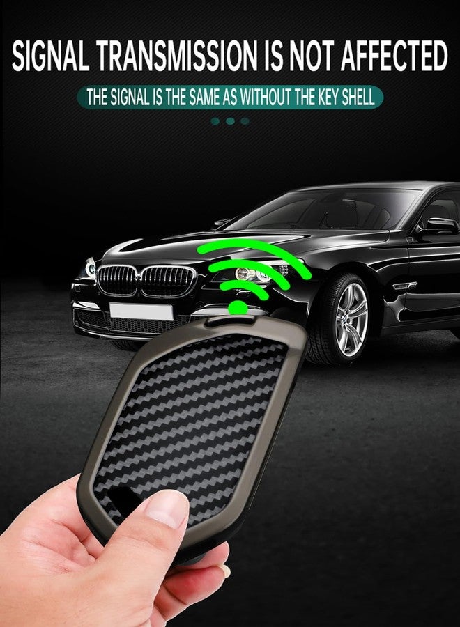 SANRILY Carbon Fiber Pattern 4/5/7/8 Button Key Fob Cover Fit for Kia Telluride 2023 2024 EV5 Sorento K5 GT-Line 2025 K4 Keyless Key Case with Keychain Black - Image 4