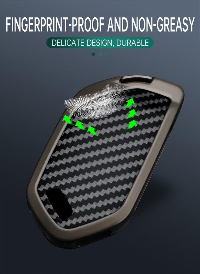 SANRILY Carbon Fiber Pattern 4/5/7/8 Button Key Fob Cover Fit for Kia Telluride 2023 2024 EV5 Sorento K5 GT-Line 2025 K4 Keyless Key Case with Keychain Black - Image 5