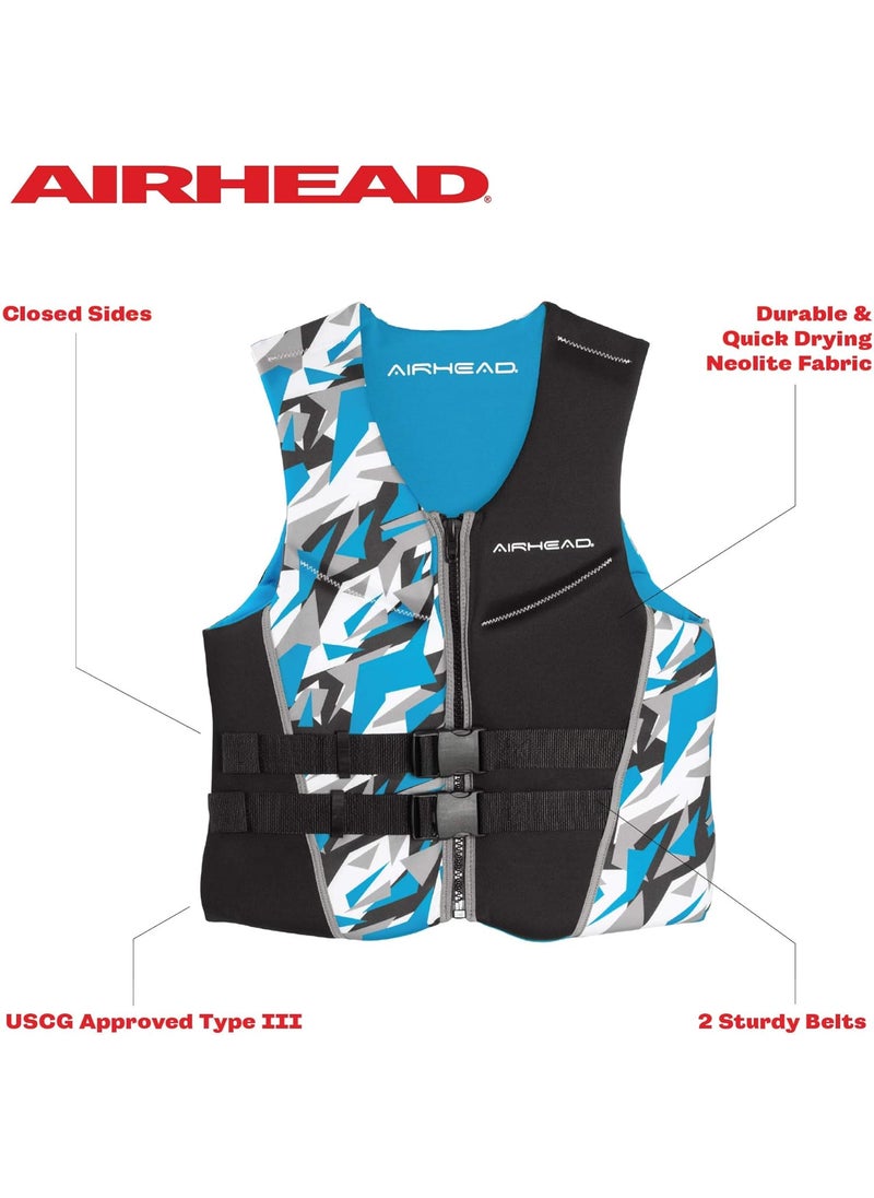 Airhead AIRHEAD Mens Camo Cool Neolite KwikDry Life Jacket Coast Guard Approved  - Image 2