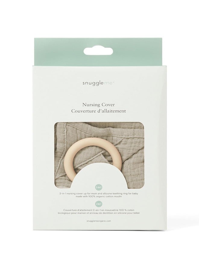 snuggle me® Nursing Cover - 100% Organic Cotton Muslin Nursing Cover Up for Breastfeeding with a BPA-Free Silicone Teether Ring, Ultra-Soft & Lightweight (33.5″ × 39.4″) - Image 2