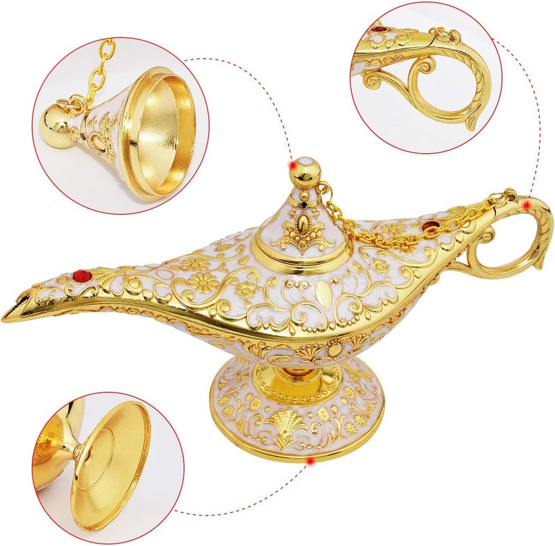 SUNMALL Vintage Legend Aladdin Lamp Magic Genie Wishing Light,Collectable Rare Classic Arabian Costume Props Lamp Tabletop Decor Crafts for Home/Wedding Decoration&Gift for Party/Halloween/Birthday - Image 2