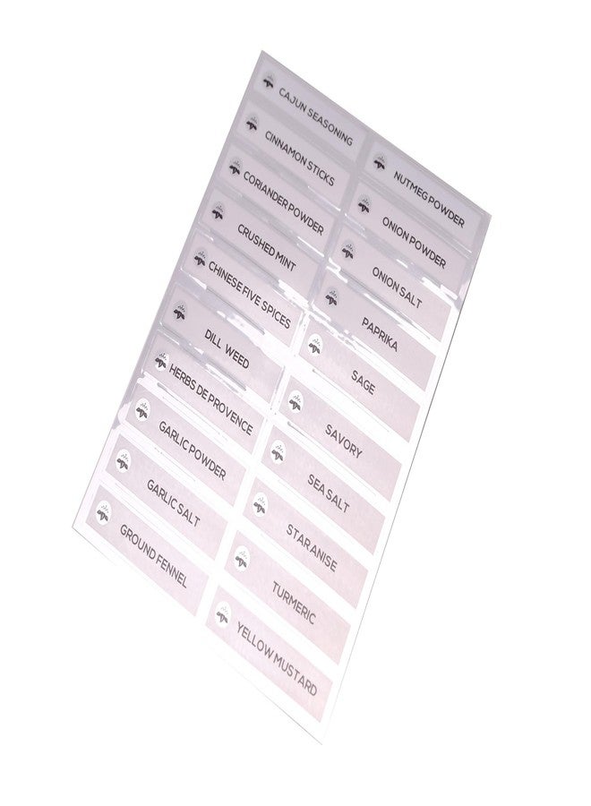 Orii Spice Labels - 40 Preprinted + 20 Blank Labels | Kitchen Jar Label Combo Tags for Pantry Ingredients and Spice Rack Organization, Silver/White (60 Labels) - Image 5