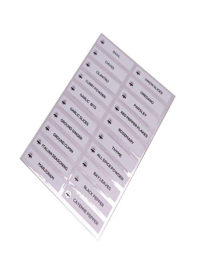 Orii Spice Labels - 40 Preprinted + 20 Blank Labels | Kitchen Jar Label Combo Tags for Pantry Ingredients and Spice Rack Organization, Silver/White (60 Labels) - Image 4