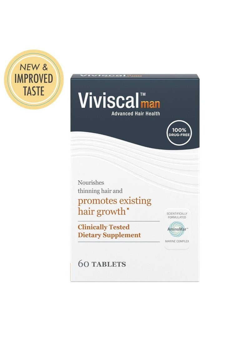 Viviscal Viviscal Men's Hair Growth Supplement - 60 Tablets for Thinning Hair & Hair Loss Reduction - Image 2