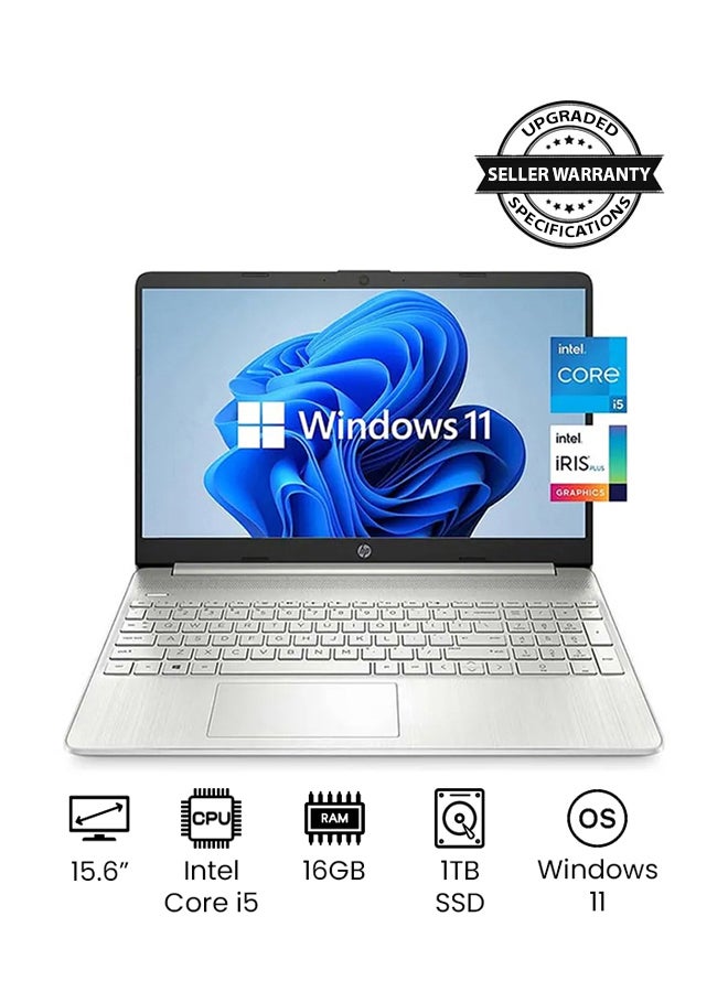 HP Newest Slim 15-DY2093WM Professional & Business (Upgraded Version) Laptop With 15.6-Inch FHD Display, Core i5-1135G7 Processor/16GB RAM/1TB SSD/Intel Iris Plus Graphics/Windows 11/International Version English/Arabic Silver - Image 1