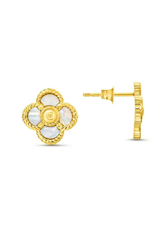 CERRUTI 1881 Petalos Gold Plated Large Necklace and Earrings 2PC Set Womens