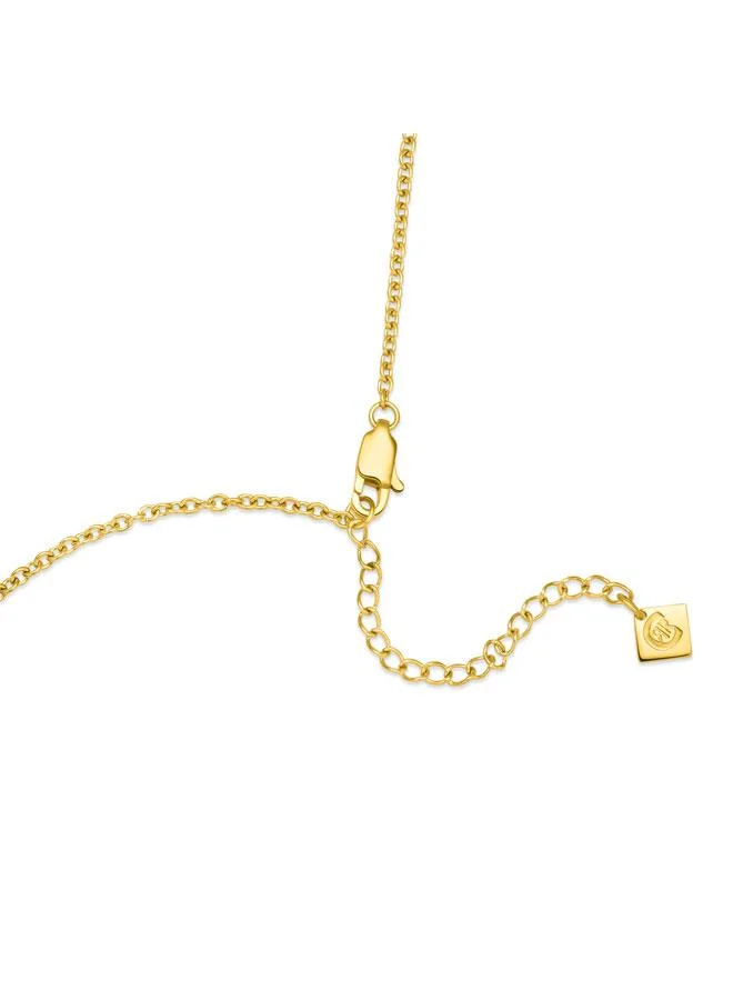 CERRUTI 1881 Petalos Gold Plated Large Necklace and Earrings 2PC Set Womens