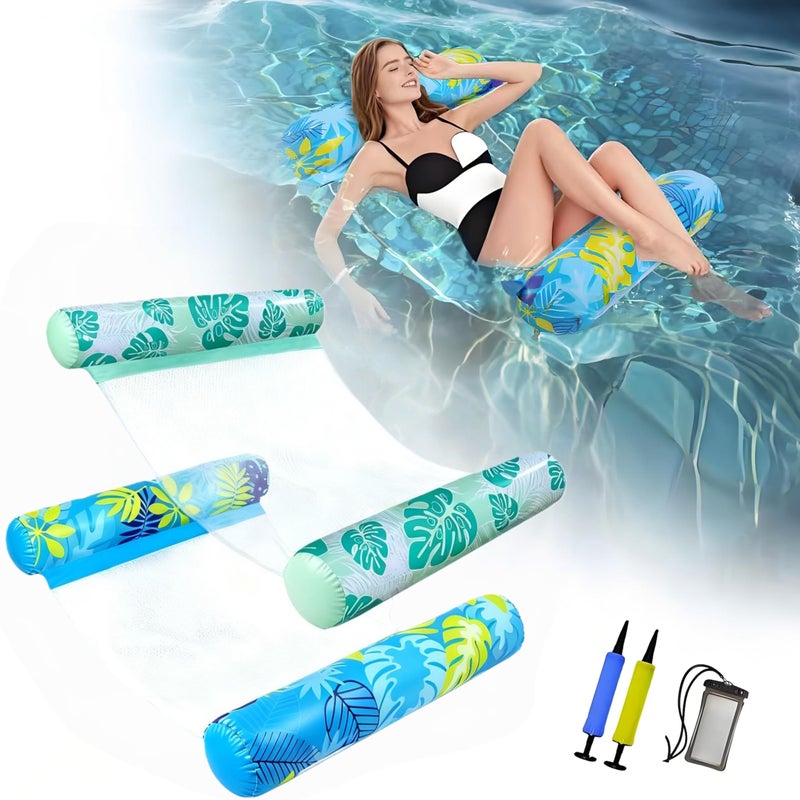 CLPCLP 2 Pack Water Pool Floats Adultï¼ŒUpgrated XL 4-in-1 Multi-Purpose Pool Float Water Hammockï¼ŒSwimming Pool Noodle Raftï¼ŒPool Hammock Floaties for Adults Beach Vacation Essentials - Image 1
