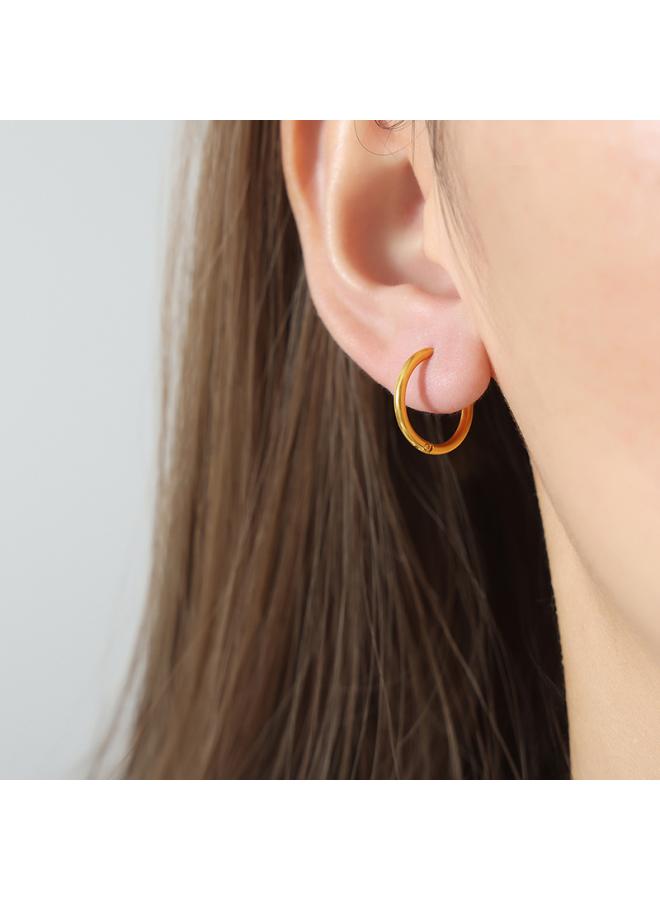 Hong Kong Style Retro Large Circle Elegant Earrings Titanium Steel 8k Gold Circle Personality Niche Earrings Simple Jewelry For Women